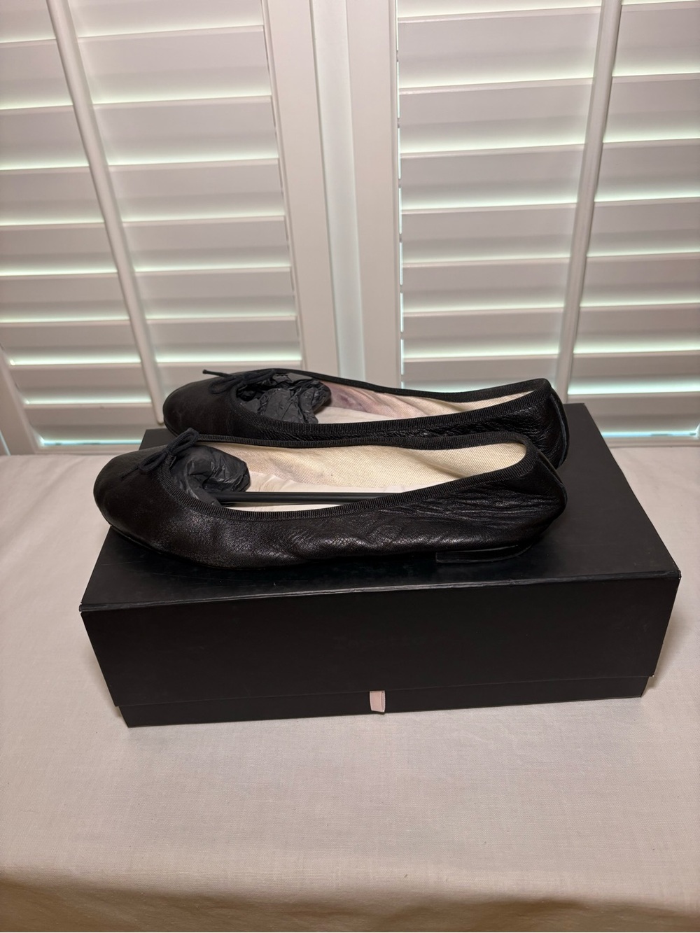 Repetto Cendrillon Leather Ballet Flats with Bow - Women